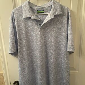 Ben Hogan Performance Light Blue Patterned Golf Polo - size large